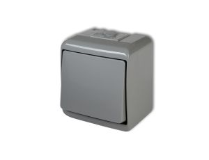 JUNIOR Łącznik jednobiegunowy popielaty IP54 10WHE-1