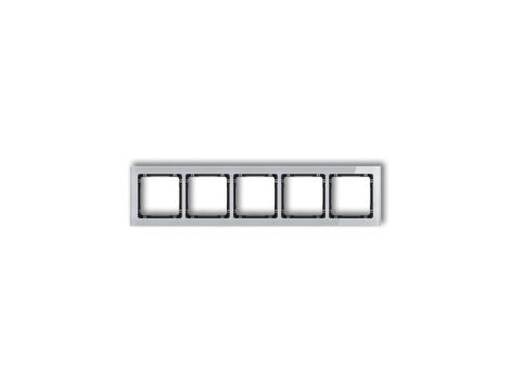 DECO Ramka pięciokrotna - efekt szkła (ramka: szara spód: czarny) szary 15-12-DRS-5