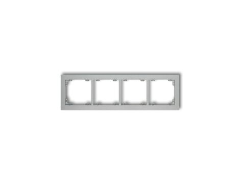 DECO Ramka poczwórna srebrny metalik 7DR-4