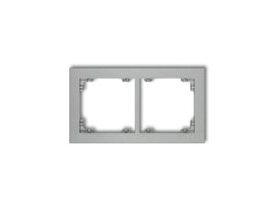 DECO Ramka podwójna srebrny metalik 7DR-2