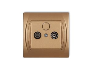 LOGO Gniazdo antenowe RTV końcowe 2dB złoty metalik 8LG2K