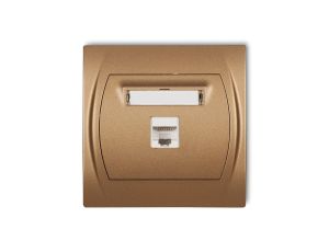 LOGO Gniazdo komputerowe pojedyncze 1xRJ45, kat. 5e, 8-stykowy złoty metalik 8LGK-1