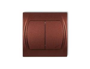 LOGO Łącznik jednobiegunowy ze schodowym podświetlany brązowy metalik 9LWP-10L