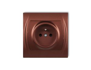 LOGO Gniazdo pojedyncze z/u 2P+Z brĄzowy metalik 9LGP-1zp