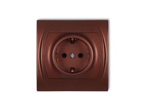 LOGO Gniazdo pojedyncze z/u SCHUKO brązowy metalik 9LGP-1sp