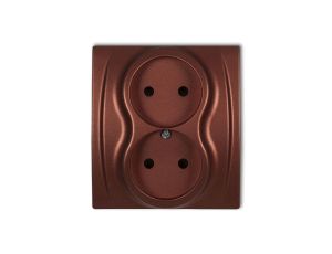 LOGO Gniazdo podwójne b/u brĄzowy metalik 9LGP-2p