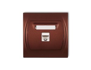 LOGO Gniazdo komputerowe pojedyncze 1xRJ45, kat. 5e, 8-stykowy brĄzowy metalik 9LGK-1