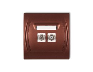 LOGO Gniazdo antenowe podwójne typu F (SAT) brĄzowy metalik 9LGF-2