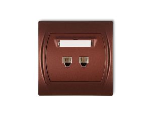 LOGO Gniazdo telefoniczne podwójne 2xRJ11, 4-stykowy brĄzowy metalik 9LGT-2