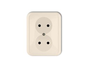 LIZA Gniazdo podwójne b/u beżowy 1GPT-2