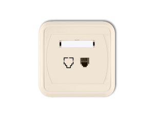 LIZA Gniazdo telefoniczne pojedyncze 1xRJ11, 4-stykowe beżowy 1GLT-1