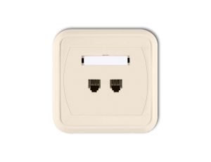 LIZA Gniazdo telefoniczne podwójne 2xRJ11, 4-stykowe beżowy 1GLT-2