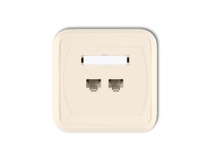 LIZA Gniazdo komputerowe podwójne 2xRJ45, kat. 5e, 8-stykowe beżowy 1GLK-2