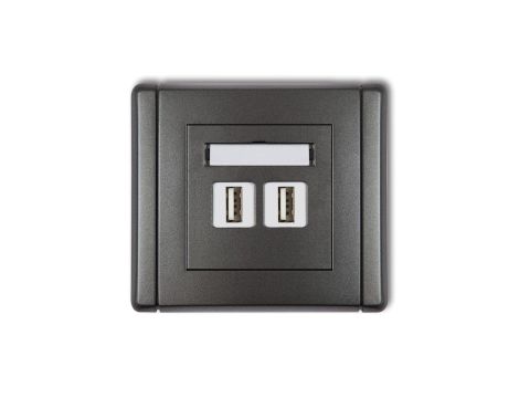 FLEXI Gniazdo podwójne 2xUSB-AA 3.0 grafitowy 11FGUSB-6