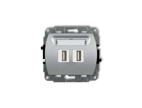 TREND Gniazdo podwójne 2xUSB-AA 3.0 srebrny metalik 7GUSB-6