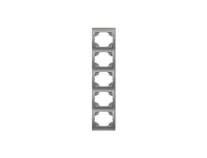 LOGO Ramka pionowa pięciokrotna srebrny metalik 7LRV-5