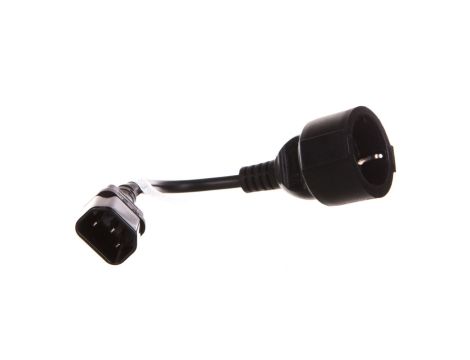 Przedłużacz kabla zasilającego IEC 320 C14-SCHUKO(F) 20cm czarny CA-C14E-10CC-0018-BK