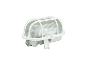 Oprawa kanałowa OWAL 60 E27 z siatką plastikową IP44 biała D.3151