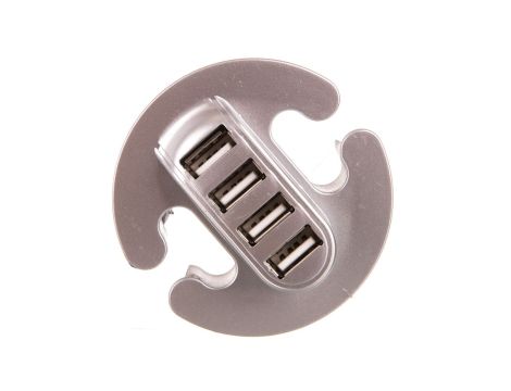 HUB USB 4 porty srebrny HB-USB-4X-80