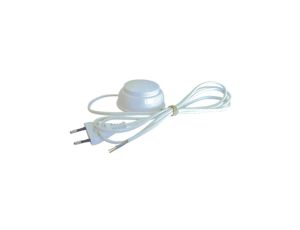 Przyłączacz z wtyczką płaską z wyłącznikiem nożnym do lamp, dwutorowy 250V 2,5A PWN-2/2X0,75/3,0 BIAŁY