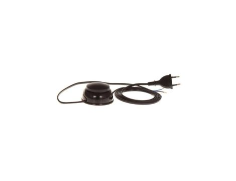 Przyłączacz z wtyczką płaską z wyłącznikiem nożnym do lamp, dwutorowy 250V 2,5A PWN-2/3M/CZARNY