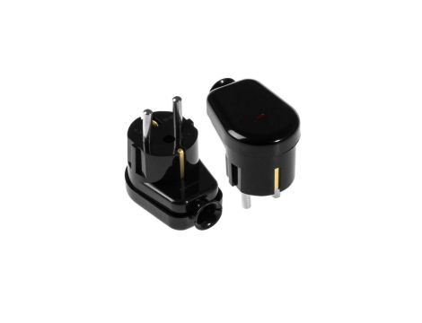 Wtyczka kątowa z/u Uni-Schuko 16A 250V podświetlana rozbieralna czarny WT-16U/S CZARNY