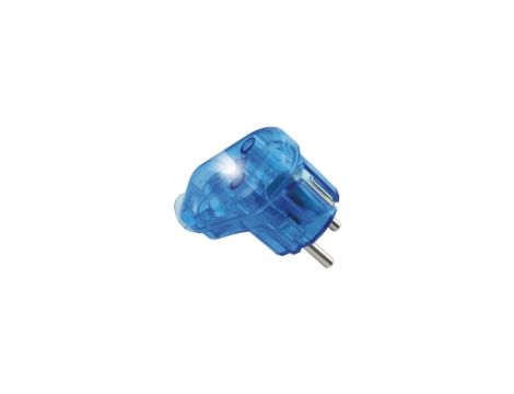 Wtyczka kątowa z/u Uni-Schuko 16A 250V podświetlana rozbieralna niebieska WT-16U/S-V NIEB