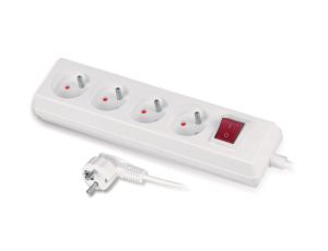 Przedłużacz z wyłącznikiem 4-gniazda z/u 10A 5m /OMY 3x1/ biały PS-470WS