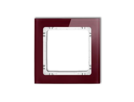 DECO Ramka pojedyncza - efekt szkła (ramka: bordowa spód: biały) bordowy 14-0-DRS-1