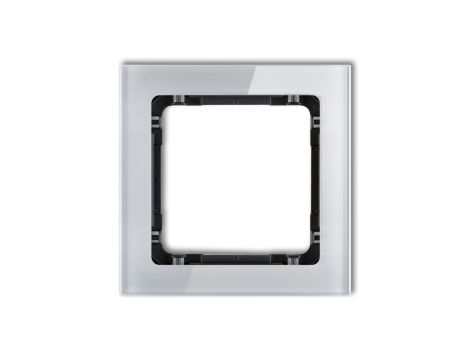 DECO Ramka pojedyncza - efekt szkła (ramka: szara spód: czarny) szary 15-12-DRS-1