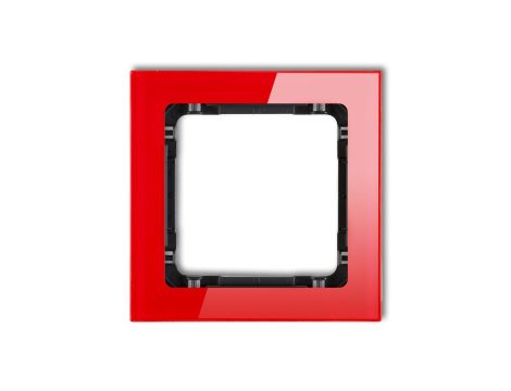 DECO Ramka pojedyncza - efekt szkła (ramka: czerwona spód: czarny) czerwony 17-12-DRS-1