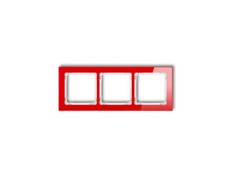 DECO Ramka potrójna - efekt szkła (ramka: czerwona spód: biały) czerwony 17-0-DRS-3
