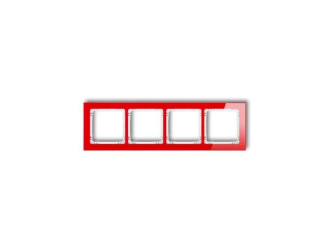 DECO Ramka poczwórna - efekt szkła (ramka: czerwona spód: biały) czerwony 17-0-DRS-4