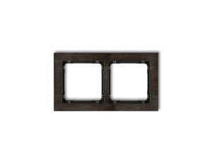 DECO Ramka podwójna - efekt drewna (ramka wenge spód czarny) efekt wenge DRD-2G