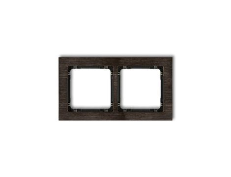 DECO Ramka podwójna - efekt drewna (ramka wenge spód czarny) efekt wenge DRD-2G