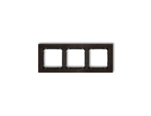 DECO Ramka potrójna - efekt drewna (ramka wenge spód czarny) efekt wenge DRD-3G