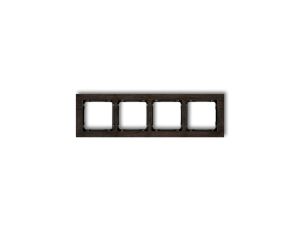 DECO Ramka poczwórna - efekt drewna (ramka wenge spód czarny) efekt wenge DRD-4G