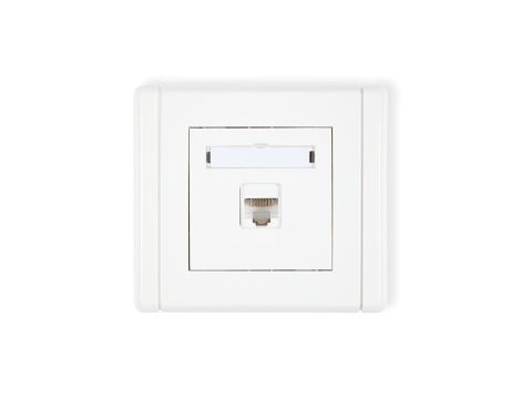 FLEXI Gniazdo komputerowe pojedyncze 1xRJ45, kat. 6, ekranowane, 8-stykowe biały FGK-5