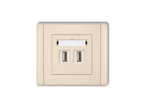 FLEXI Gniazdo podwójne 2xUSB-AA beżowy 1FGUSB-2