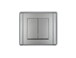 FLEXI Łącznik jednobiegunowy ze schodowym (osobne zasilanie) srebrny metalik 7FWP-10.2