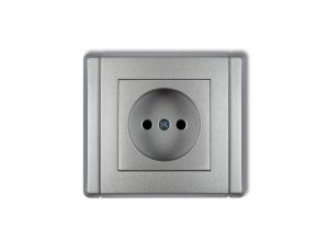 FLEXI Gniazdo pojedyncze b/u srebrny metalik 7FGP-1p
