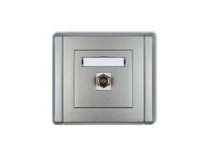 FLEXI Gniazdo antenowe pojedyncze typu F (SAT) pozłacane srebrny metalik 7FGF-1.1