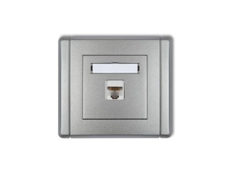 FLEXI Gniazdo komputerowe pojedyncze 1xRJ45, kat. 6, ekranowane, 8-stykowe srebrny metalik 7FGK-5