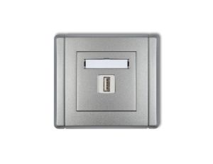 FLEXI Gniazdo pojedyncze USB-AA srebrny metalik 7FGUSB-1