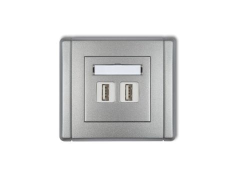 FLEXI Gniazdo podwójne 2xUSB-AA srebrny metalik 7FGUSB-2