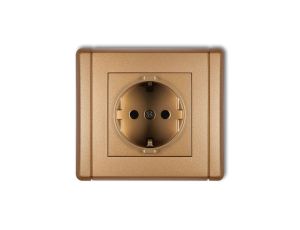 FLEXI Gniazdo pojedyncze z/u SCHUKO złoty metalik 8FGP-1sp