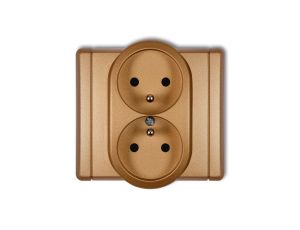 FLEXI Gniazdo podwójne z/u złoty metalik 8FGP-2zp