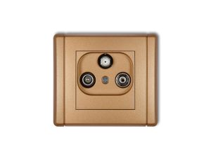 FLEXI Gniazdo antenowe RTV-SAT końcowe multimedialne (Internet) złoty metalik 8FGM