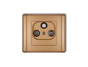 FLEXI Gniazdo antenowe RTV-SAT końcowe (2 wejścia antenowe) złoty metalik 8FGST