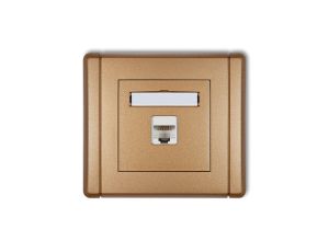 FLEXI Gniazdo komputerowe pojedyncze 1xRJ45, kat. 5e, ekranowane, 8-stykowe złoty metalik 8FGK-1e